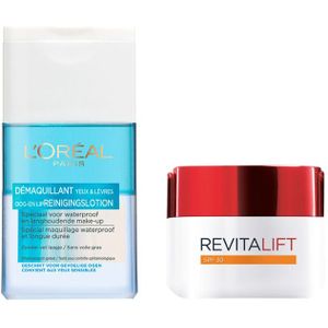 L’Oréal Paris Revitalift Dagcrème & Dermo Expertise Make-Up Remover Pakket