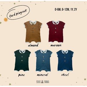 Boxpakje - Playsuit - Duurzaam handgemaakt - Almond bruin - 1 jaar