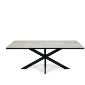 Stalux Eettafel 'Gijs' 180 x 100cm, kleur zwart / beton