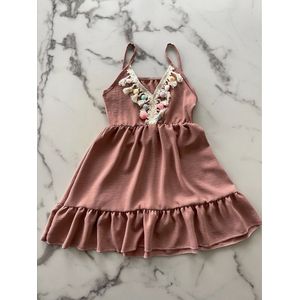 Meisjes jurkje Ibiza Oud Roze, verkrijgbaar in de maten 104 t/m 164