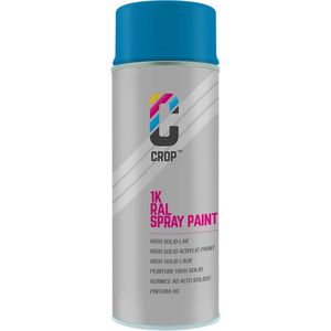 CROP Spuitbus RAL 5015 Hemelblauw - Mat - 400ml - Spuitbus verf Blauw - 100% kleurecht - Sneldrogend - Binnen & Buiten - RAL5015