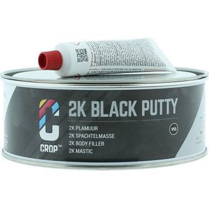 CROP 2K Zwarte Plamuur 750ml - Polyesterplamuur voor Kunststof • Hout • Plastic • MDF • Metaal • Carbon • Aluminium - Met verharder