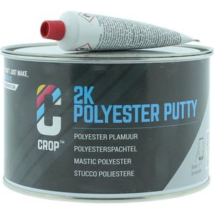 CROP 2K Polyester Plamuur 1300ml - Voor Kunststof • Plastic • Metaal • IJzer • Staal • Aluminium ��• Carbon & Glasvezel - Auto plamuur - Polyester hars - Met verharder