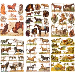 Poëzieplaatjes - 6 vellen - Paarden - Poëziealbum - hobby - creatief - bulletjournaal - vriendenboek - dagboek - decoupage - knutselen - scrapbook
