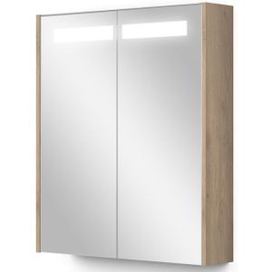 Spiegelkast Met Verlichting Modulo 60x70cm Lichtbruin Eiken