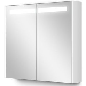 Spiegelkast Met Verlichting Modulo 80x70cm Hoogglans Wit