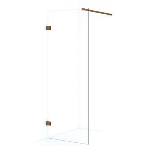 Diamond Inloopdouche | 80 cm Koper Helder glas Vaste wand