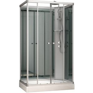 Modera Complete Douchecabine | 140x90 cm Spiegel glas Schuifdeur Rechthoek