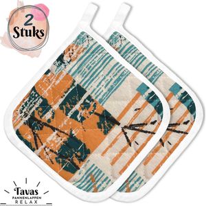 Tavas Mooi Hittebestendige Pannenlappen | 2 Stuks | Katoen, Kerstcadeau, Christmas Gift | Zomer