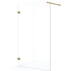 Diamond Inloopdouche | 120 cm Goud Helder glas Vaste wand