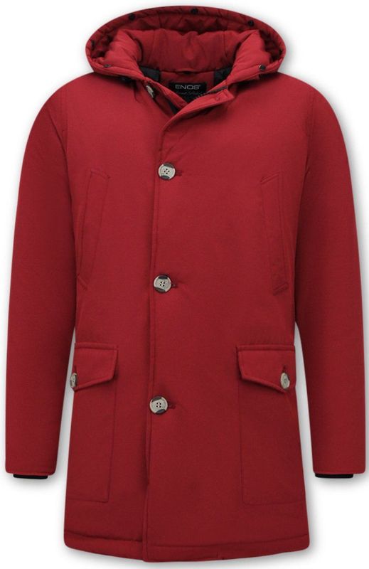 Enos - 7101 - Winterjas - Rood - Katoen/Polyester - Gewatteerd