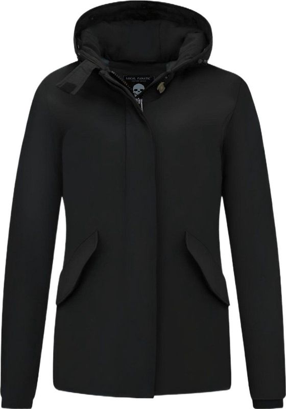 Winterjas Dames - Winterjas Dames Gewatteerd - Dames Jas - Slim Fit - 9621 - Zwarte Jas Dames