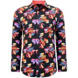 Gentile Bellini - Slim Fit Blouse - Bruin - Katoen - Lange Mouwen