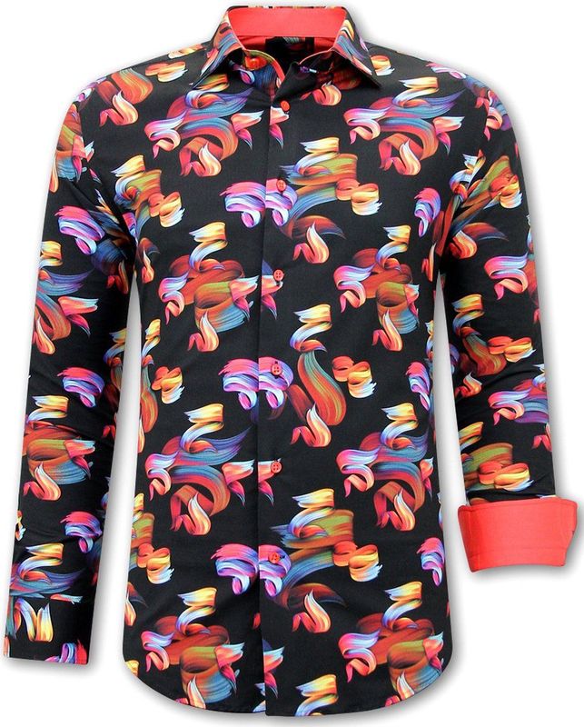 Gentile Bellini - Slim Fit Blouse - Bruin - Katoen - Lange Mouwen