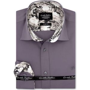 Gentile Bellini - Slim Fit - Heren Overhemd - Grijs - Lange Mouwen