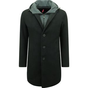 Mantel Jas Heren - Parka Heren Winterjas - Lange Jas Heren - 8927- Zwart