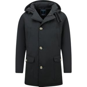 Lange Parka Heren met Capuchon - 7101 - Zwart