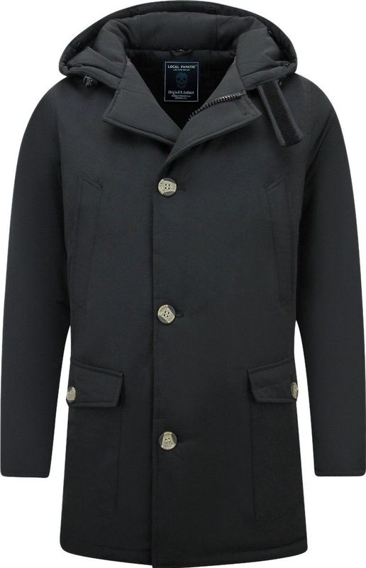 Lange Parka Heren met Capuchon - 7101 - Zwart