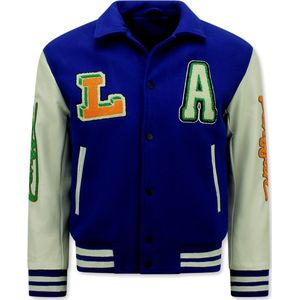 Geborduurde Retro College Jackets Oversized - 851 - Blauw