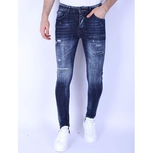 Local Fanatic - 1101 - Slim Fit Jeans - Donkerblauw - Met Gaten