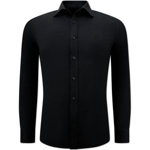 Gentile Bellini - Slim Fit Overhemd - Zwart - Katoen