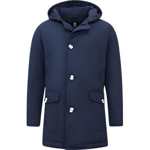 Enos - 7101 - Winterjas - Blauw - Katoen/Polyester - Met Capuchon