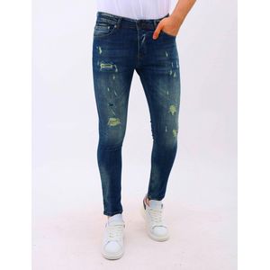 Spijkerbroek met Gaten Heren Slim Fit Stretch - MM2 - Blauw