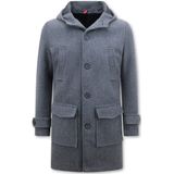 Klassieke Mantel Halflang Getailleerd Heren - 805 - Grijs