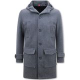 Klassieke Mantel Halflang Getailleerd Heren - 805 - Grijs