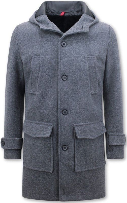 Klassieke Mantel Halflang Getailleerd Heren - 805 - Grijs