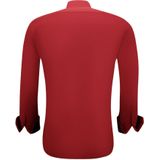 Gentile Bellini - Slim Fit Overhemd - Rood - Katoen - Lange Mouwen