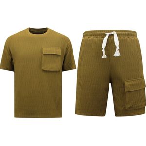 Ribbed Oversized Zomerset Heren - SET - Licht Brown