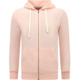 Hoodie Heren met Rits - Trainingsjack heren - Sportvest - Pink