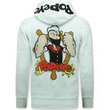 Hoodie Heren met Capuchon - Popeye - Grijs