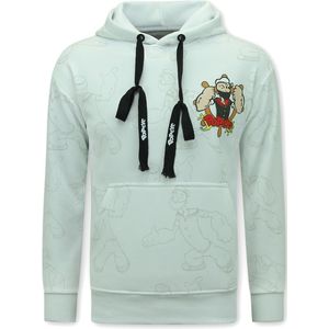 Hoodie Heren met Capuchon - Popeye - Grijs