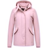 Korte Dames Winterjas Getailleerd - Roze