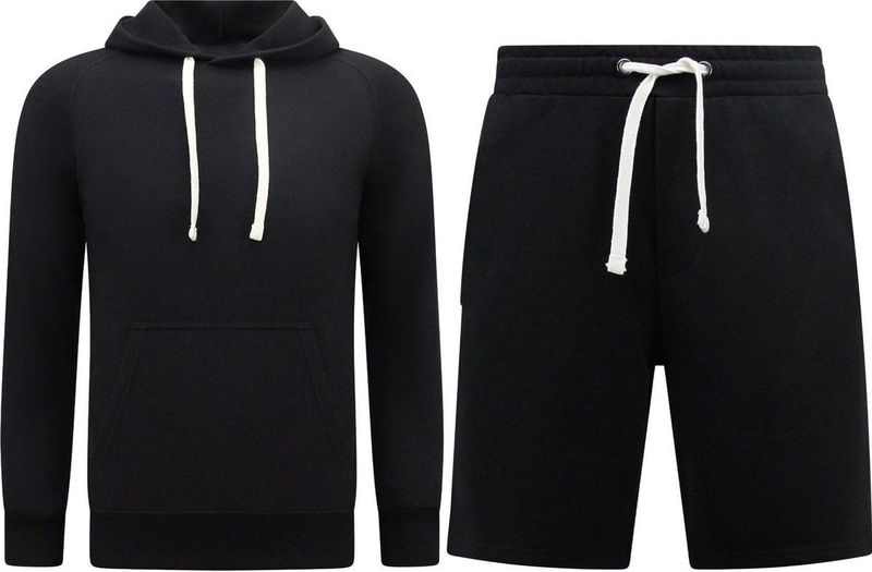 Hoodie Heren - Sweat Shorts Heren - SET - Beige