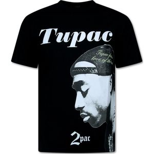 True Rise - Tupac Shirt - T-shirt - Zwart - Heren met Opdruk