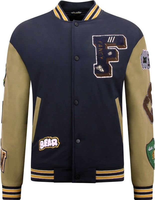 Geborduurde Retro College Jackets Oversized - 851 - Blauw