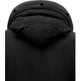 Enos - Lange Heren Parka Jas - Zwart - Met Capuchon