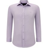 Gentile Bellini - Banco Oxford Shirt - Paars - Getailleerd Heren Overhemd