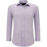 Gentile Bellini - Banco Oxford Shirt - Paars - Getailleerd Heren Overhemd