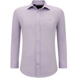 Gentile Bellini - Banco Oxford Shirt - Paars - Getailleerd Heren Overhemd