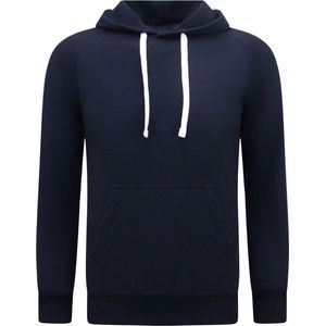 Hoodie Heren - Blanco Basic Hoodie - Donker Blauw