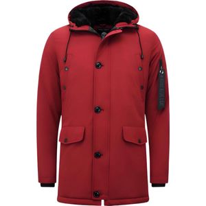 Lange Jas Heren - Winterjassen Heren Parka - 7103 - Rode Jas