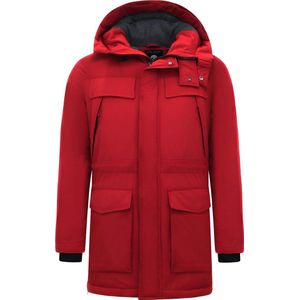 Enos - Lange Jas met Capuchon - Rood