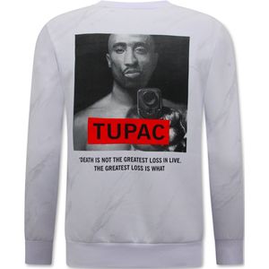 Tupac - Heren Trui - Wit - 20% Katoen 80% Polyester - Lange Mouwen