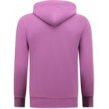 Enos - Hoodie Heren met Rits - Paars - Nette Jogging Shorts Heren - SET