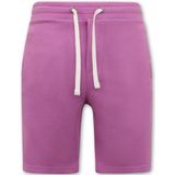 Enos - Hoodie Heren met Rits - Paars - Nette Jogging Shorts Heren - SET