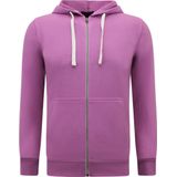 Enos - Hoodie Heren met Rits - Paars - Nette Jogging Shorts Heren - SET